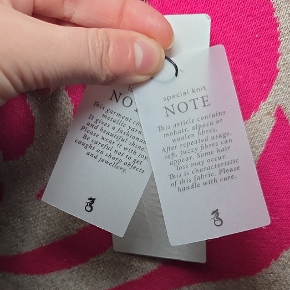 Summum Pink and Cream Patterned Women's Sweater - Picture 10 of 11